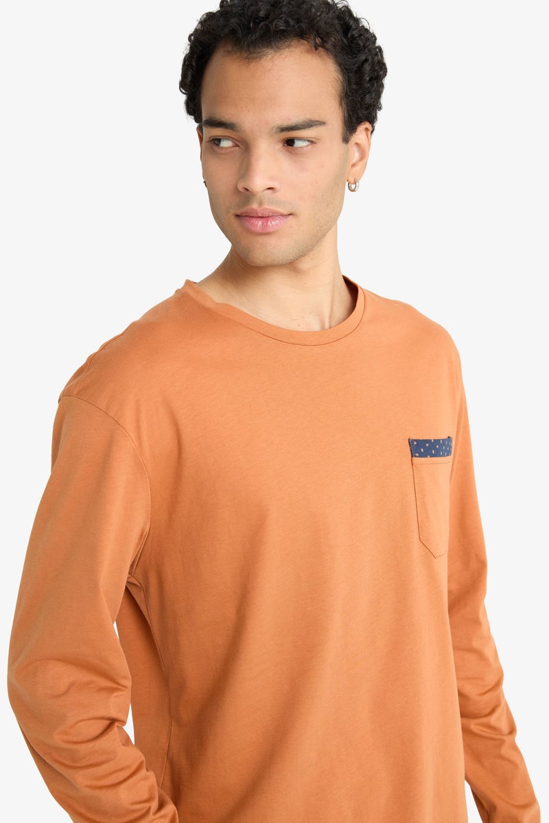 ديفاكتو طقم بيجاما قصة عادية وكم طويل - قطعتين - Image 4